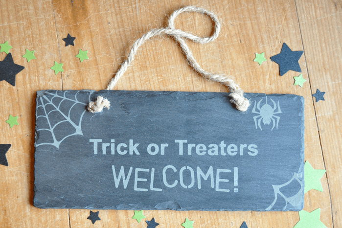 Trick Or Treat Halloween Slate Sign - BBC Gardeners' World Magazine